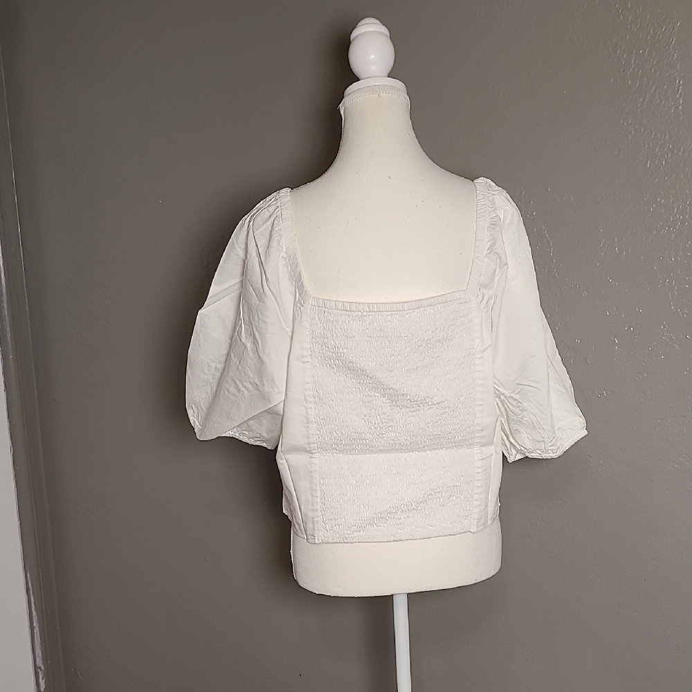 The Drop Annie Sweetheart Neckline Elegant White Women's Top Puff Sleeve XXL NWT - Picture 4 of 12